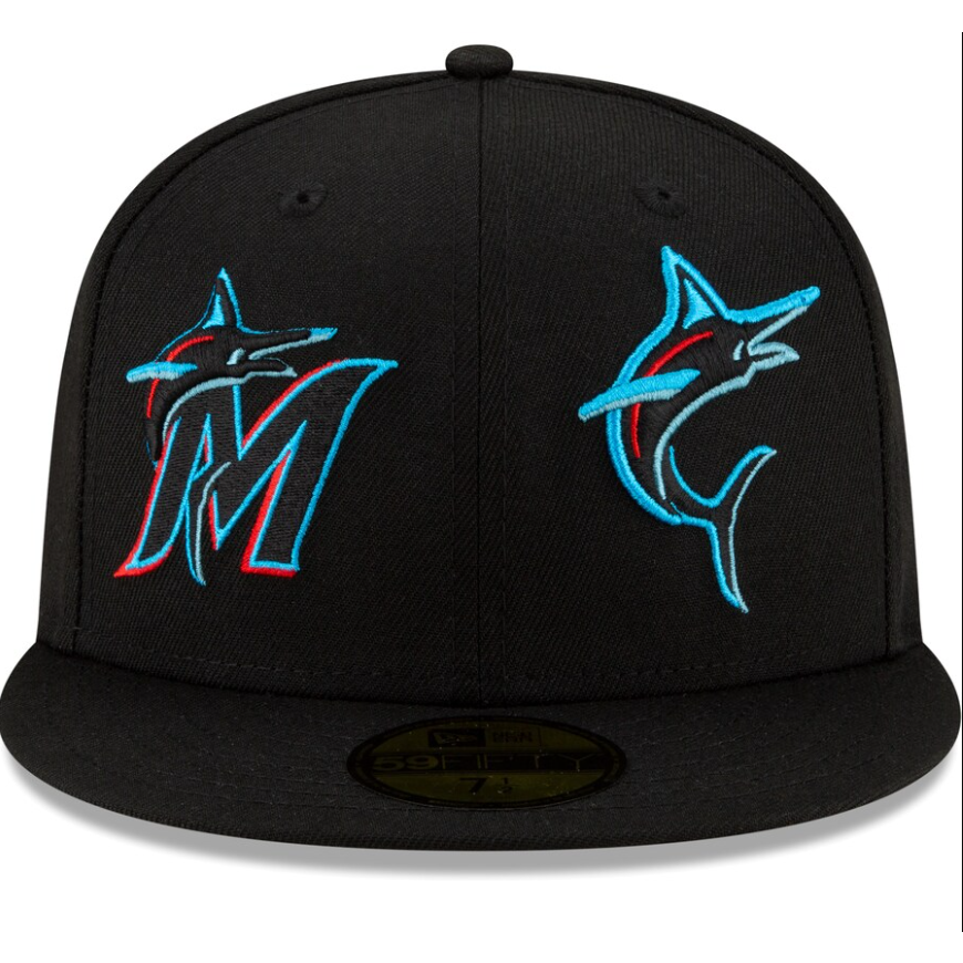 New Era - Men&#39;s Miami Marlins Patch Pride 59FIFTY Fitted Hat - BLACK