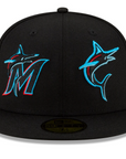 New Era - Men's Miami Marlins Patch Pride 59FIFTY Fitted Hat - BLACK