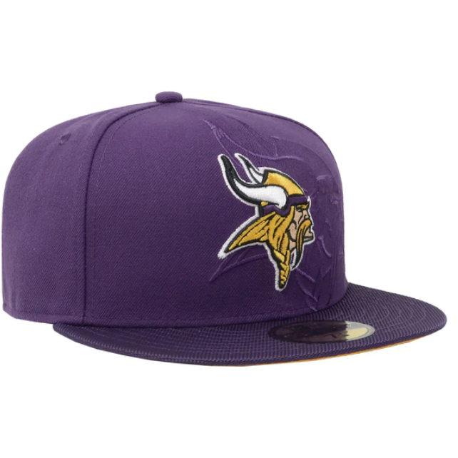 New Era - 59Fifty Men&#39;s NFL Minnesota Vikings Purple Fitted Cap - PURPLE/YELLOW