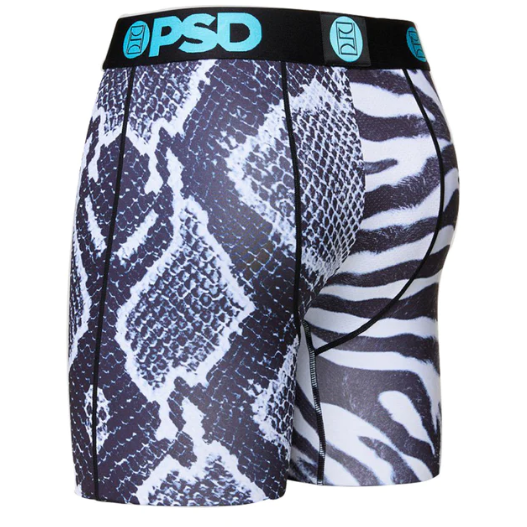 PSD - Men&#39;s Black Zebra Snake Breathable Boxer Brief Underwear