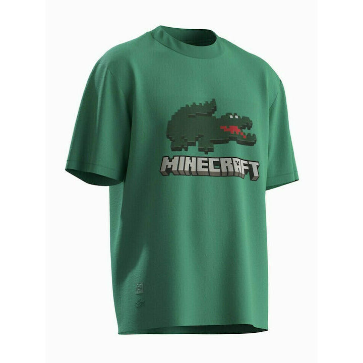 Lacoste X Minecraft Logo T-Shirt In Green, TH5038-KFV
